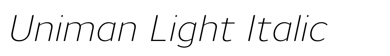 Uniman Light Italic